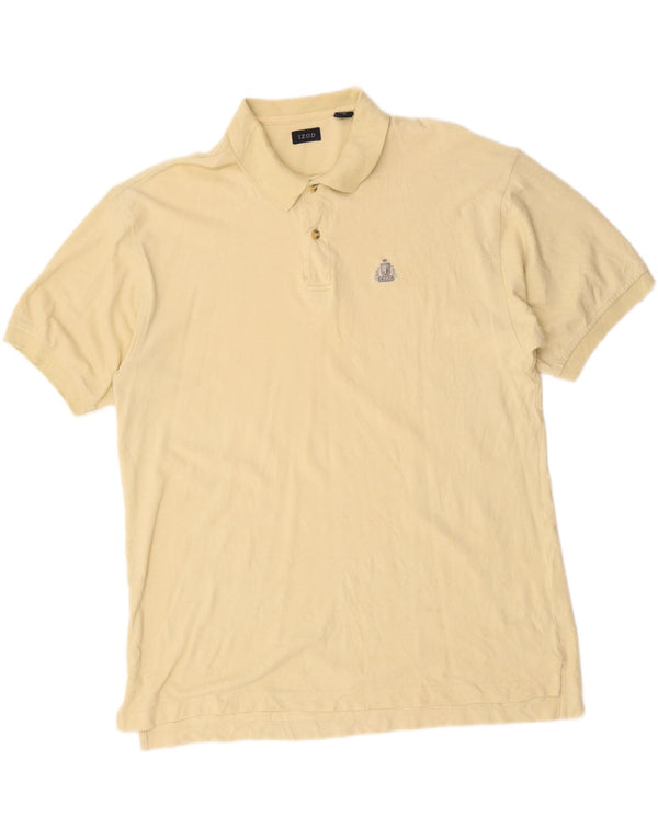 Izod Mens Polo Shirt XL Yellow Cotton