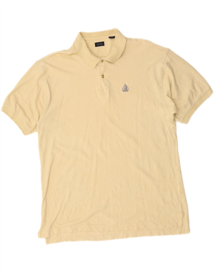 Izod Mens Polo Shirt XL Yellow Cotton