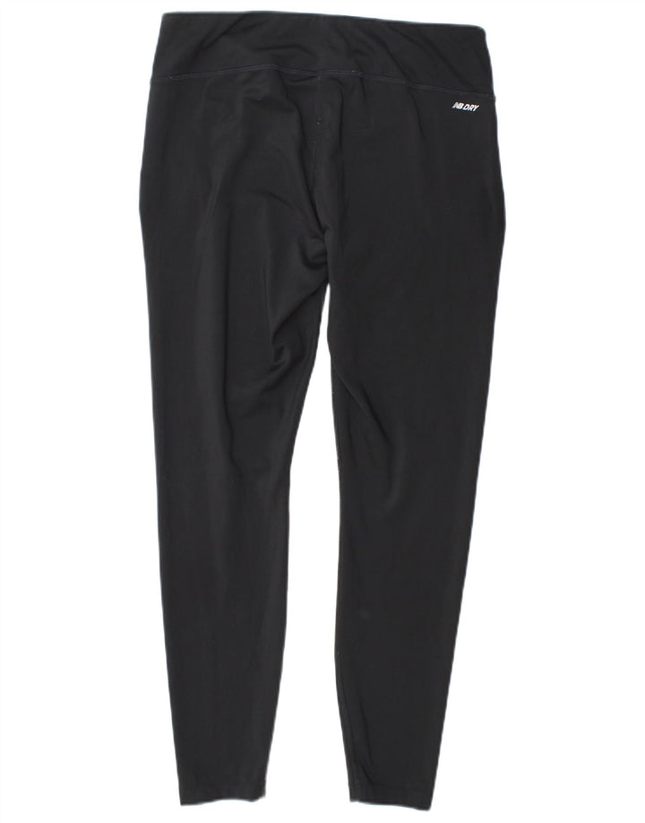 New Balance Womens Leggings UK 14 Large  Black Polyester
