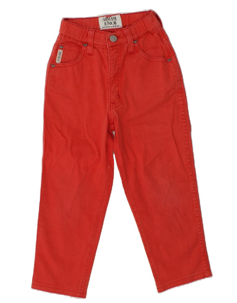 ARMANI JUNIOR Girls Straight Jeans 3-4 Years W18 L16  Red Cotton | Vintage Armani Junior | Thrift | Second-Hand Armani Junior | Used Clothing | Messina Hembry 