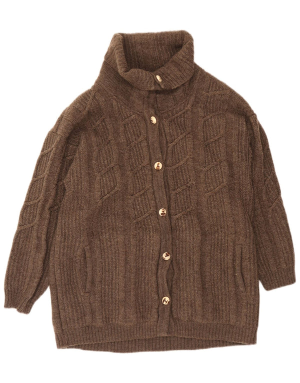 Geiger Womens Cardigan Sweater EU 42 Large Brown Wool
