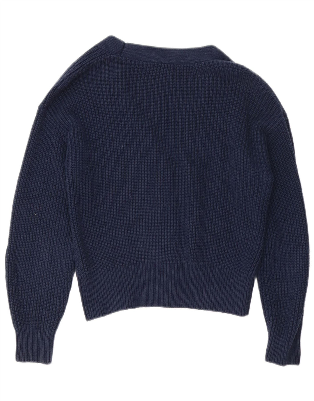 Marks & Spencer Womens Cardigan Sweater UK 10 Small Navy Blue Cotton