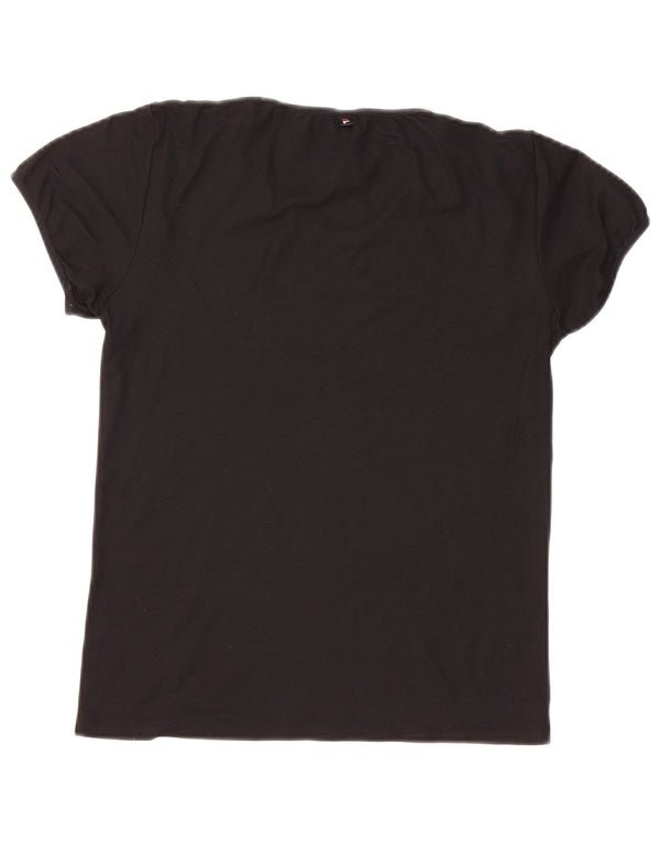 FILA Womens T-Shirt Top UK 14 Large Black Polyamide