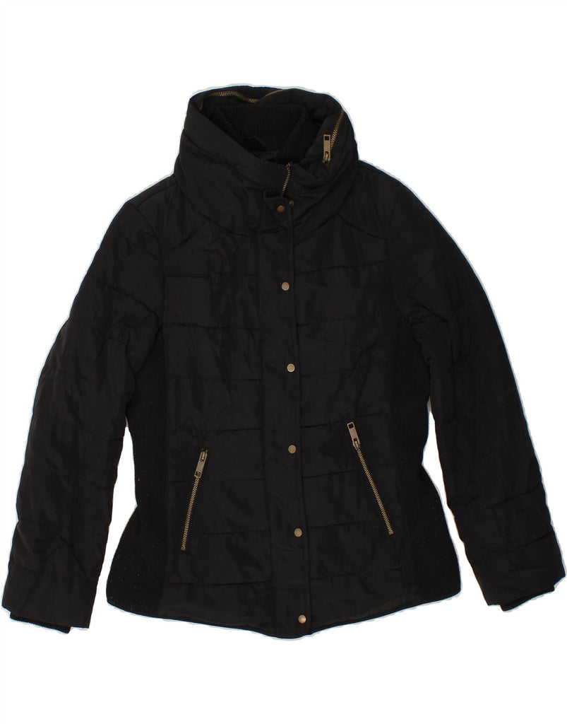 LAURA ASHLEY Womens Padded Jacket UK 12 Medium  Black Polyester Vintage Laura Ashley and Second-Hand Laura Ashley from Messina Hembry 