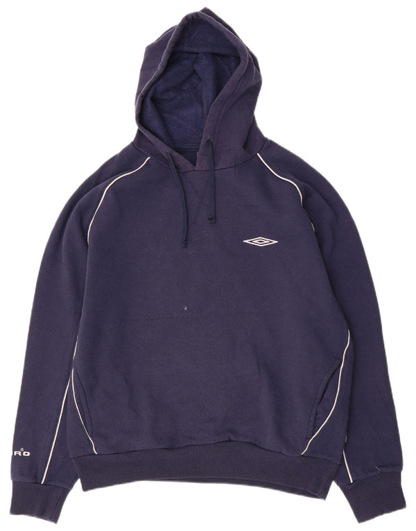 Umbro Mens Hoodie Jumper Small Navy Blue Polyester