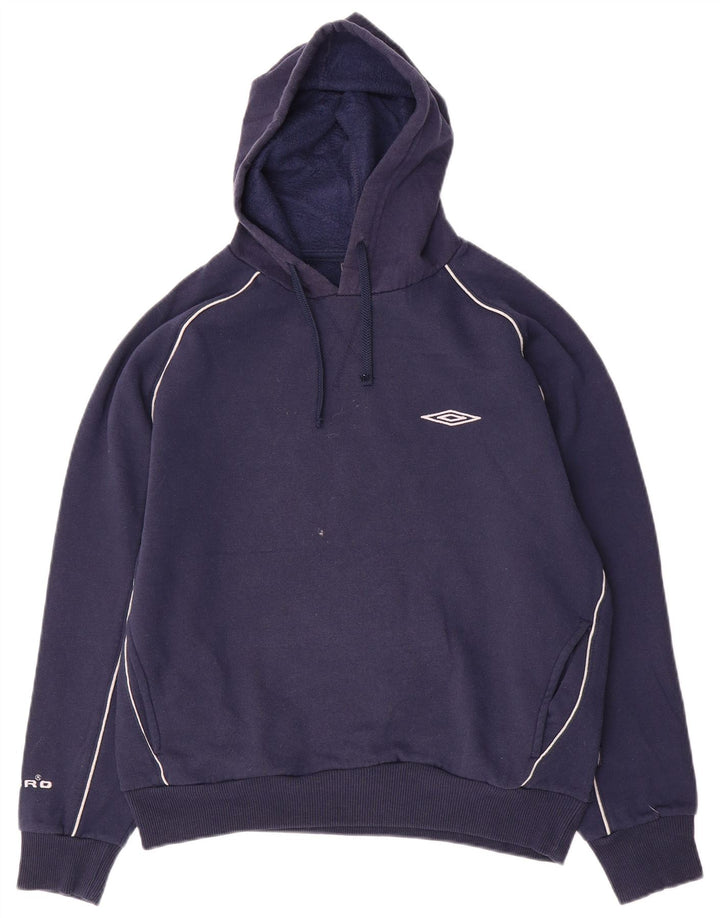 Umbro Mens Hoodie Jumper Small Navy Blue Polyester