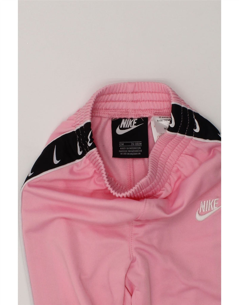 NIKE Baby Boys Joggers Tracksuit Trousers 9-12 Months Pink Polyester | Vintage Nike | Thrift | Second-Hand Nike | Used Clothing | Messina Hembry 