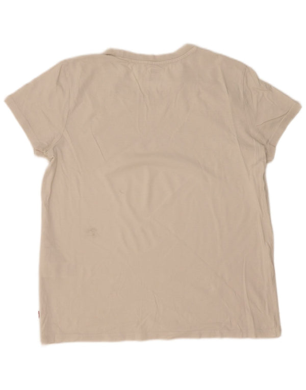 Levi's Womens Graphic T-Shirt Top UK 14 Medium White Cotton