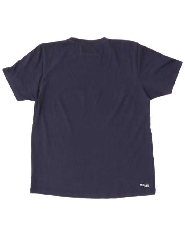 Adidas Mens Graphic T-Shirt Top Medium Navy Blue Cotton