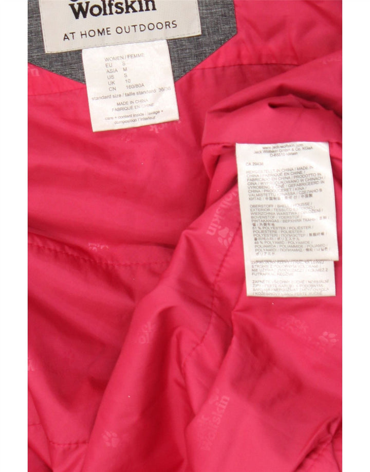 Jack Wolfskin Womens Hooded Windbreaker Jacket UK 10 Small Grey Polyester