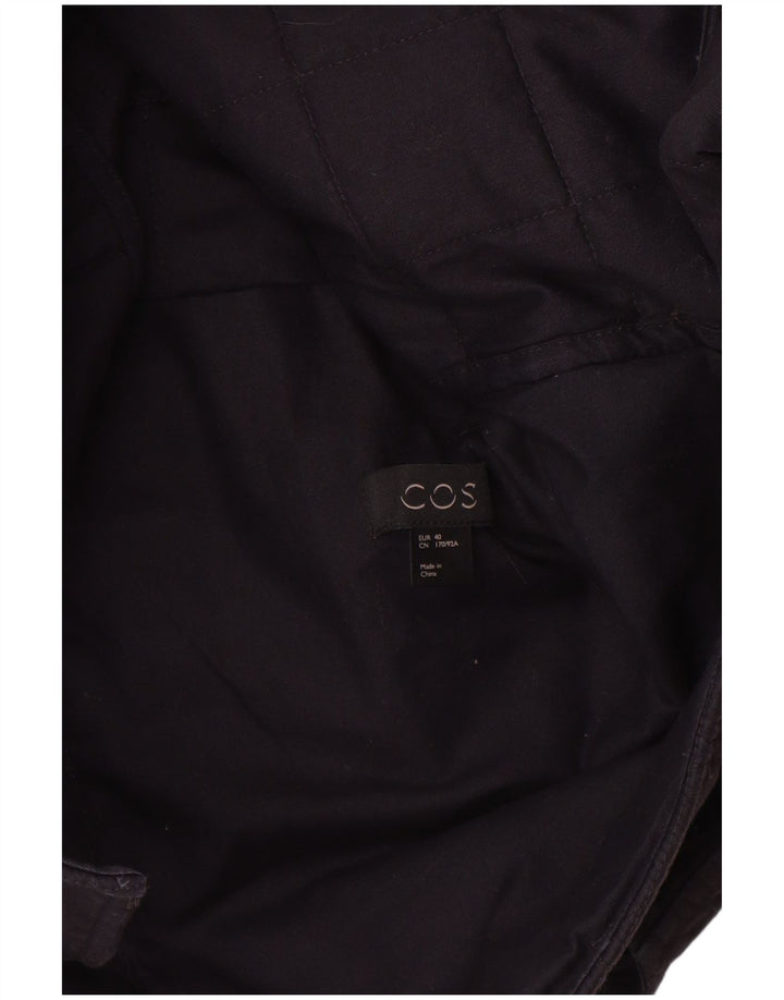 Cos Womens Quilted Jacket EU 40 Medium Navy Blue Cotton