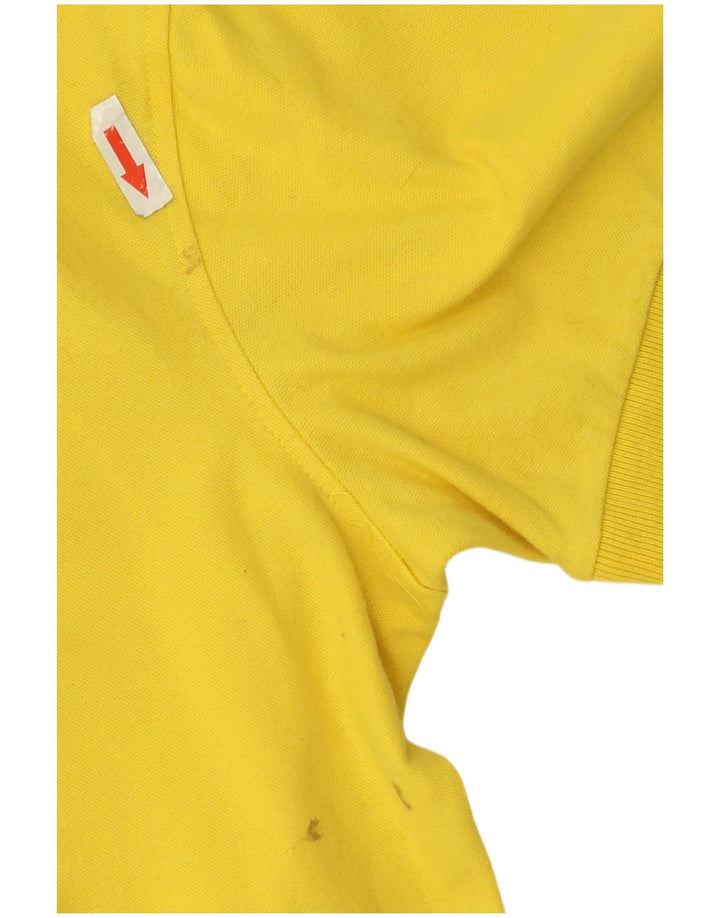 Puma Mens Polo Shirt Small Yellow Cotton