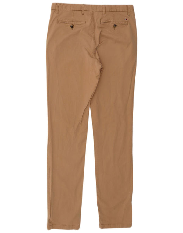 Tommy Hilfiger Mens Slim Chino Trousers W32 L34 Brown Cotton
