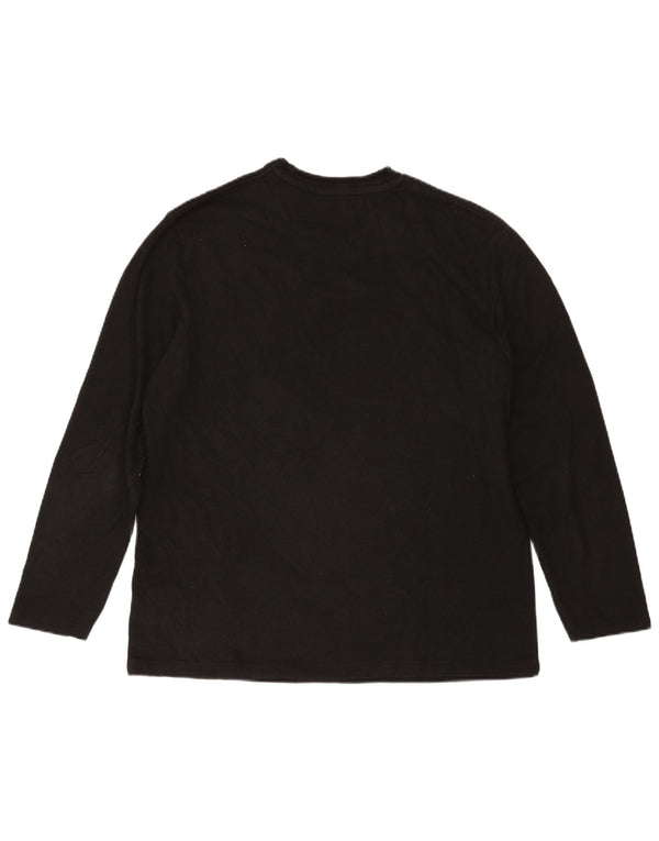 Zara Mens Top Long Sleeve Large Black Cotton