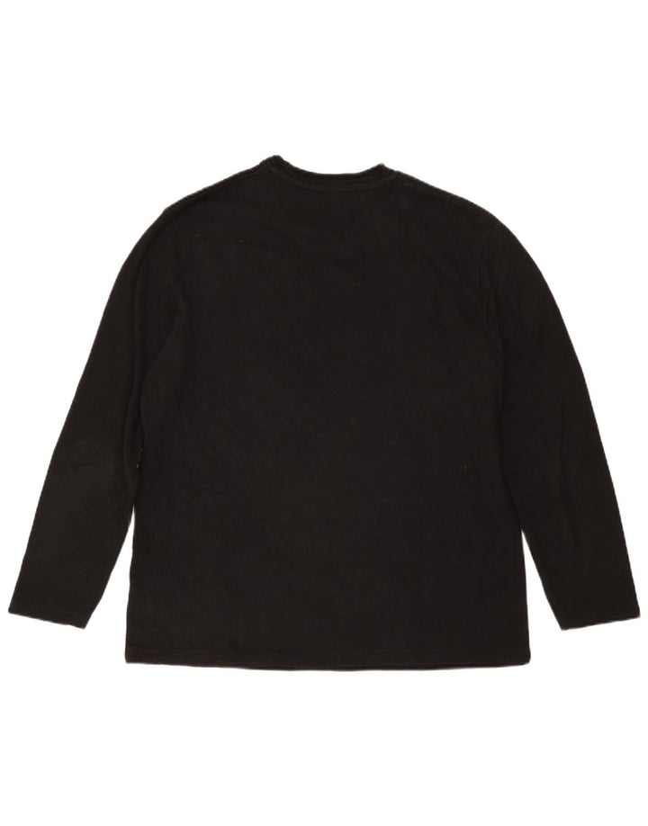 Zara Mens Top Long Sleeve Large Black Cotton