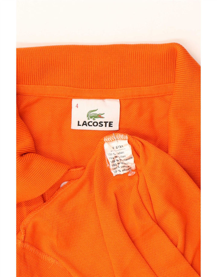 Lacoste Mens Polo Shirt Size 4 Medium Orange Cotton