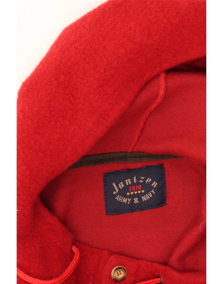 Jantzen Mens Hooded Button Neck Fleece Jumper Large Red