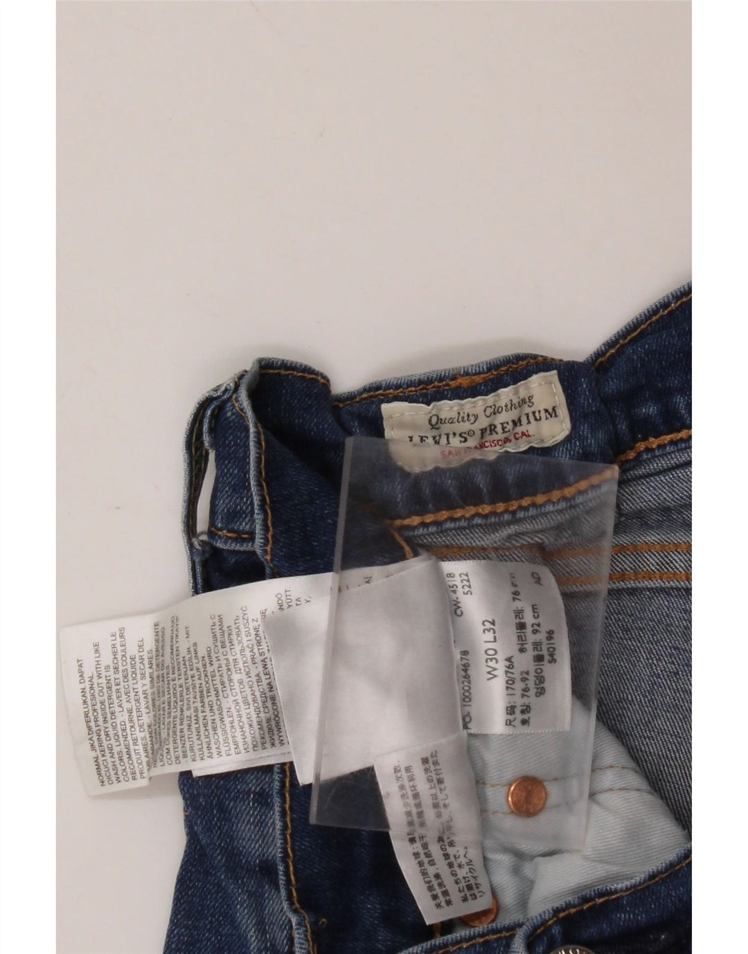 LEVI'S Mens Slim Jeans W30 L32 Blue Cotton