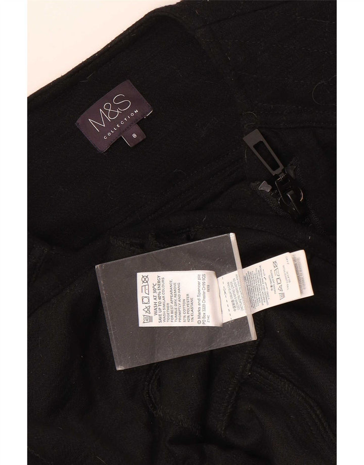 Marks & Spencer Womens Racer Jacket UK 8 Small Black Cotton