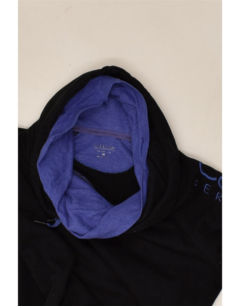 CALVIN KLEIN Womens Roll Neck Sweatshirt Jumper UK 14 Medium Black Cotton | Vintage Calvin Klein | Thrift | Second-Hand Calvin Klein | Used Clothing | Messina Hembry 