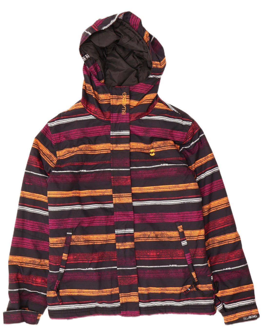 Billabong Womens Windbreaker Jacket UK 14 Medium Multicoloured Striped