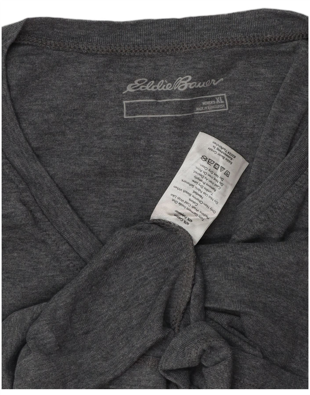 Eddie Bauer Womens T-Shirt Top UK 18 XL Grey Flecked Cotton