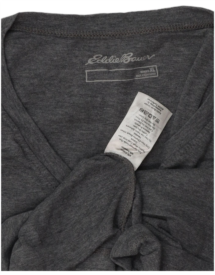 Eddie Bauer Womens T-Shirt Top UK 18 XL Grey Flecked Cotton