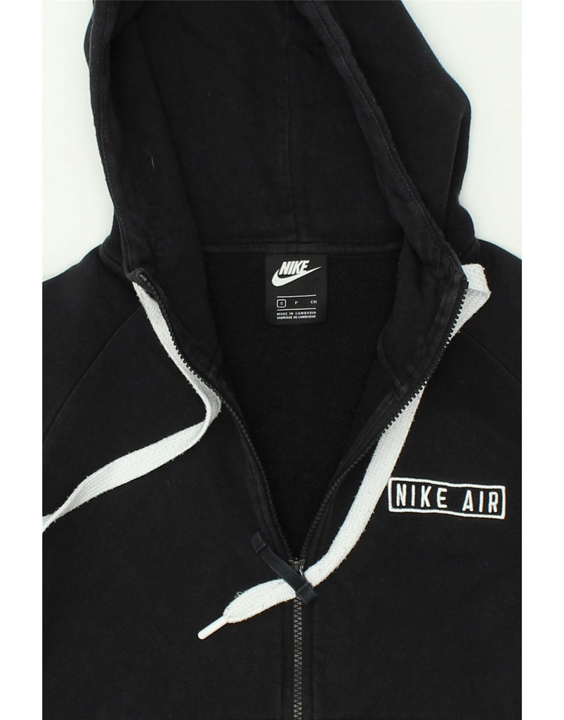 NIKE Womens Graphic Zip Hoodie Sweater UK 10 Small Black Colourblock | Vintage Nike | Thrift | Second-Hand Nike | Used Clothing | Messina Hembry 