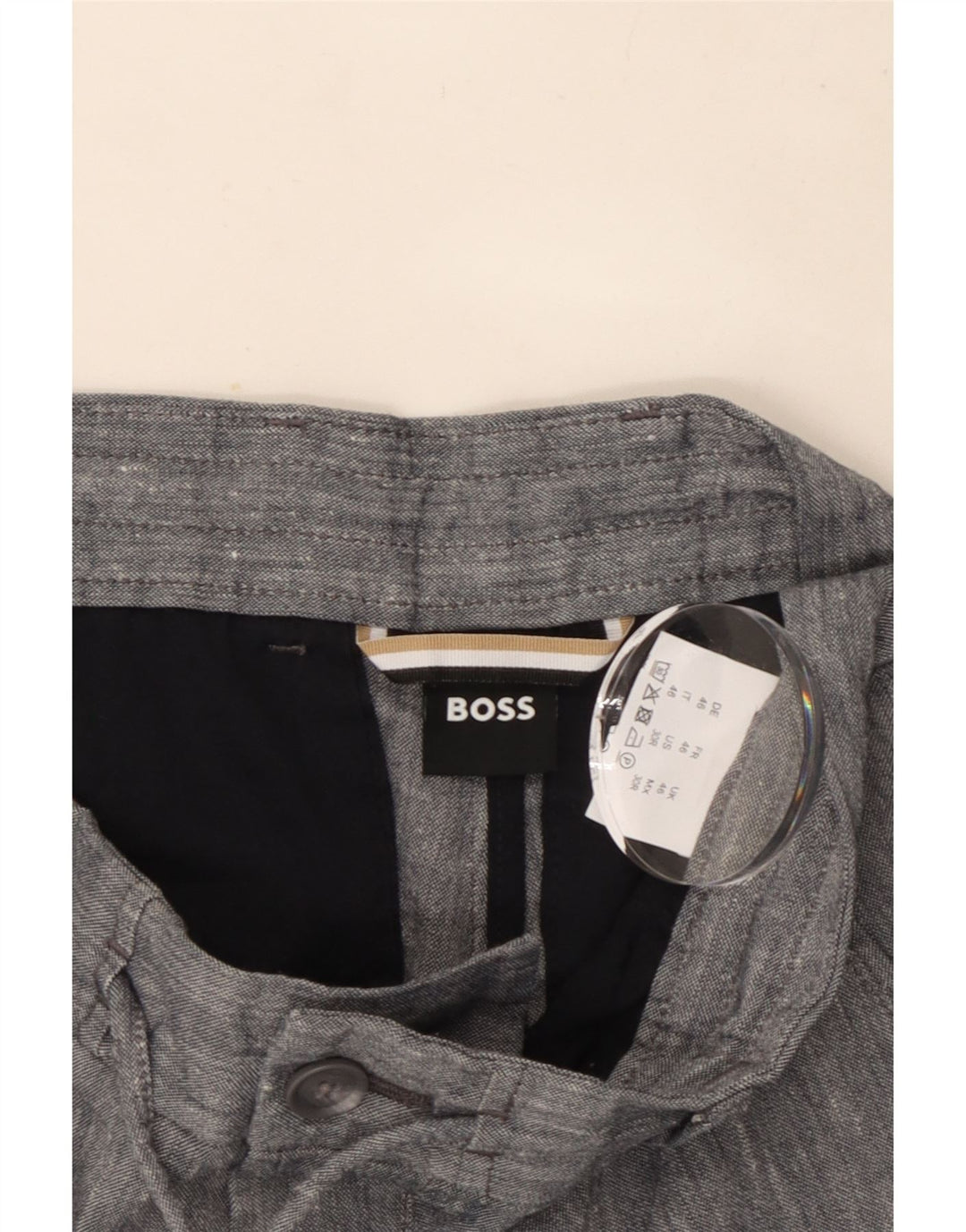 Hugo Boss Mens Chino Shorts EU 46 Small W30  Grey