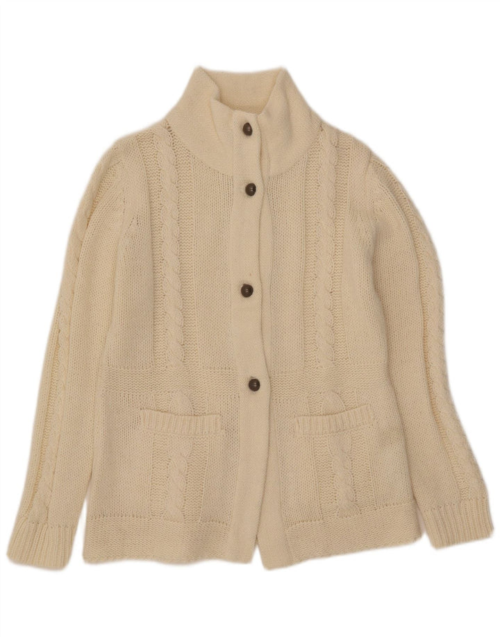 Vintage Womens Cardigan Sweater IT 42 Medium Off White Acrylic