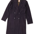 Worthington Essentials Womens Double Breasted Coat US 10 Large Navy Blue