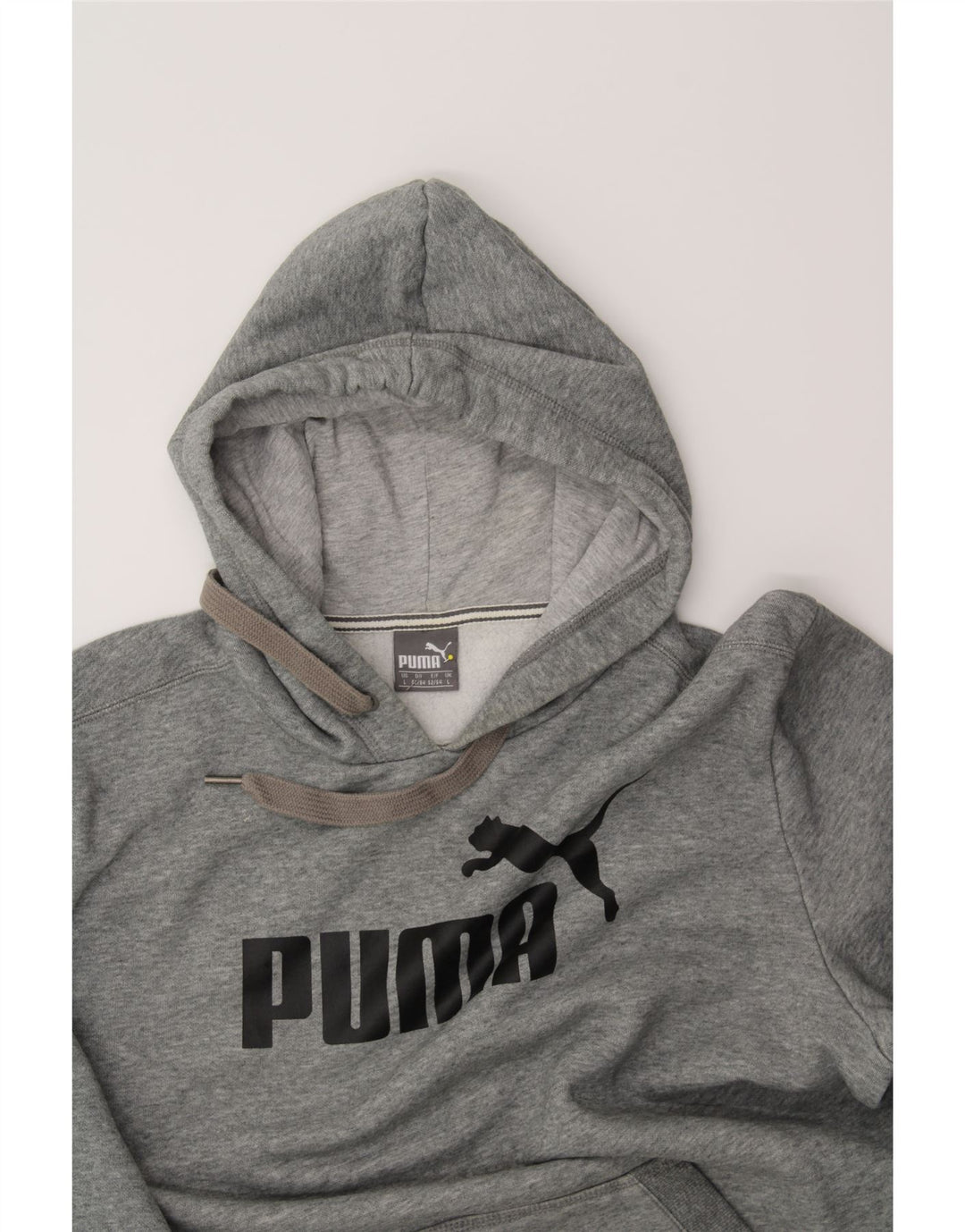PUMA Mens Graphic Hoodie Jumper Large Grey Vintage Puma and Second-Hand Puma from Messina Hembry 
