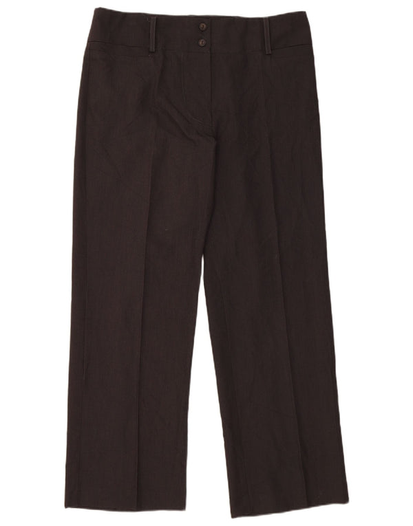 Essential Womens Straight Casual Trousers US 12 Large W32 L28 Grey