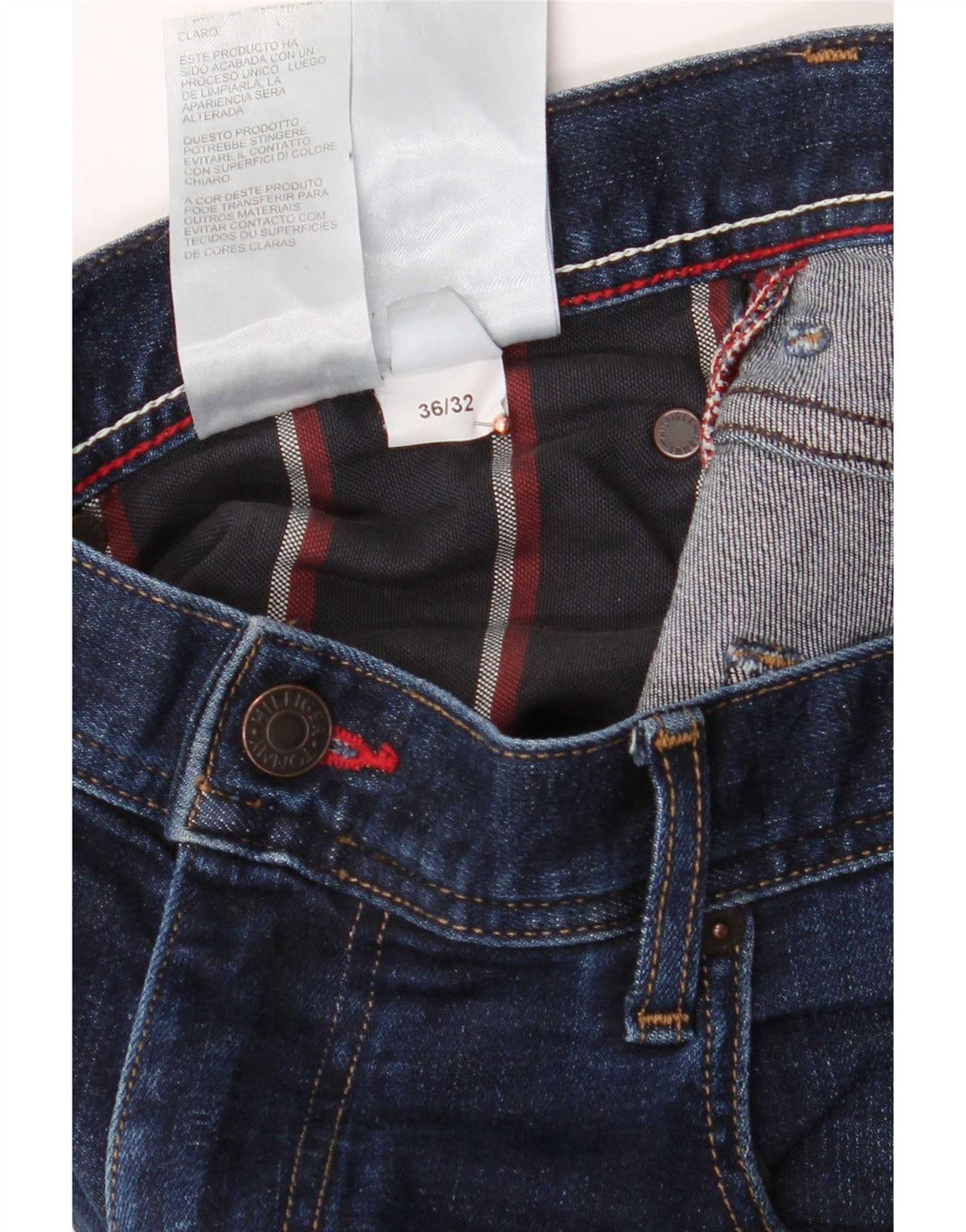 Tommy Hilfiger Mens Slim Jeans W36 L32 Navy Blue Cotton