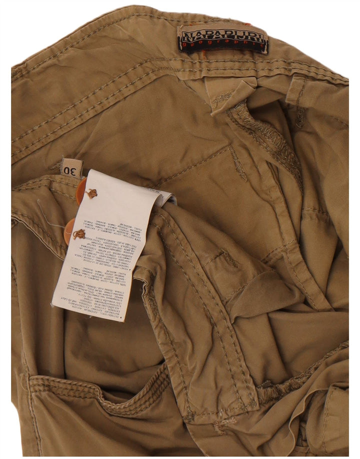 Napapijri Mens Geographic Cargo Shorts W30 Medium Khaki Cotton