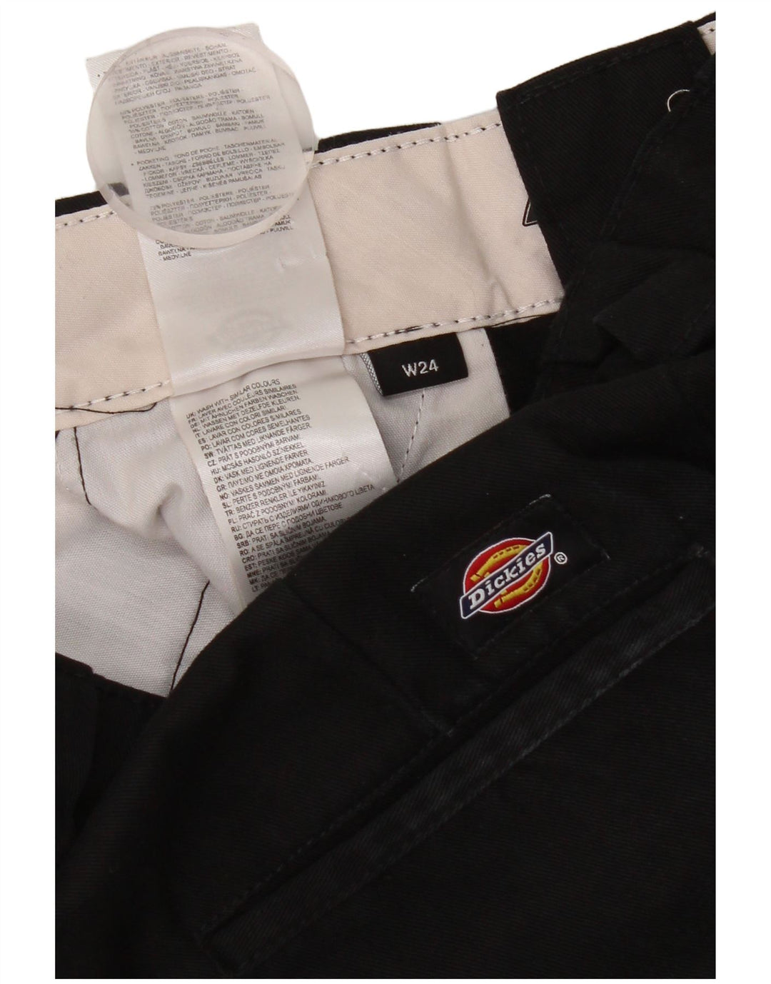 Dickies Womens Wide Leg Chino Trousers W24 L30 Black Polyester