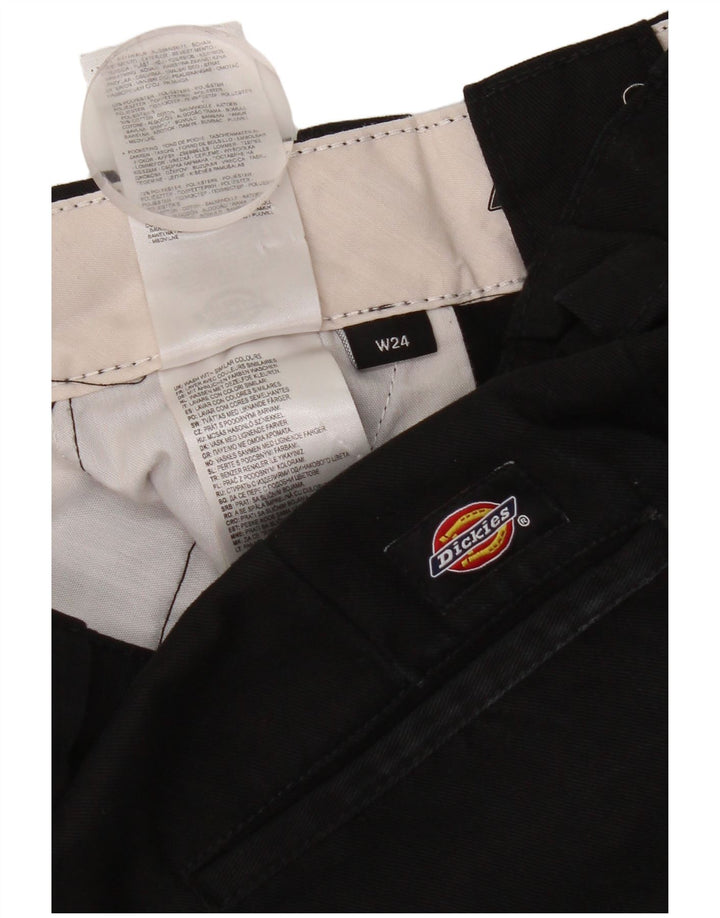 Dickies Womens Wide Leg Chino Trousers W24 L30 Black Polyester