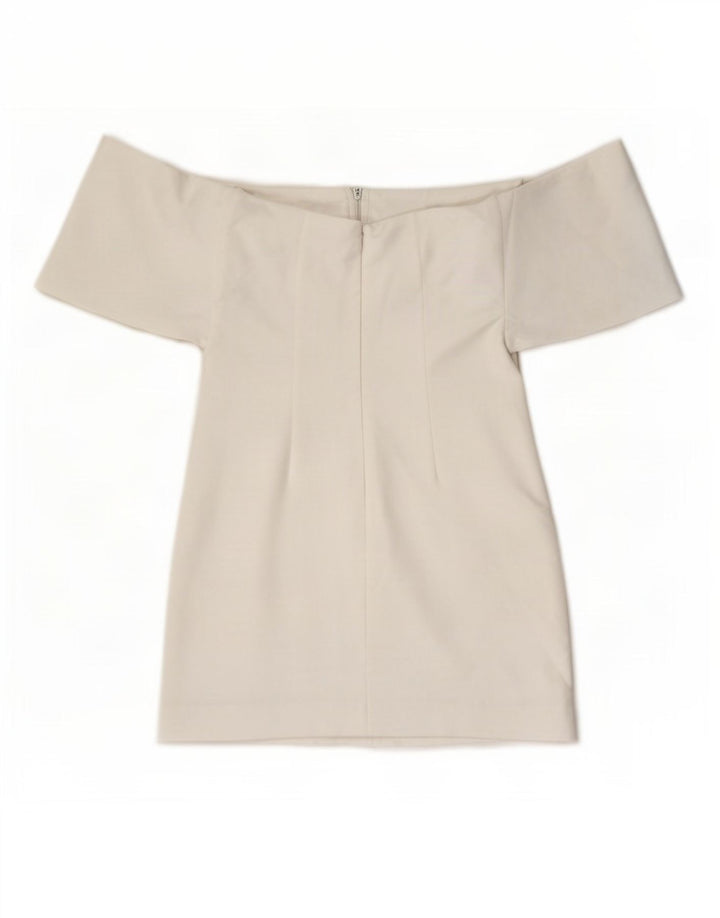 Zara Womens Mini Off Shoulder Dress UK 8 Small White Polyester