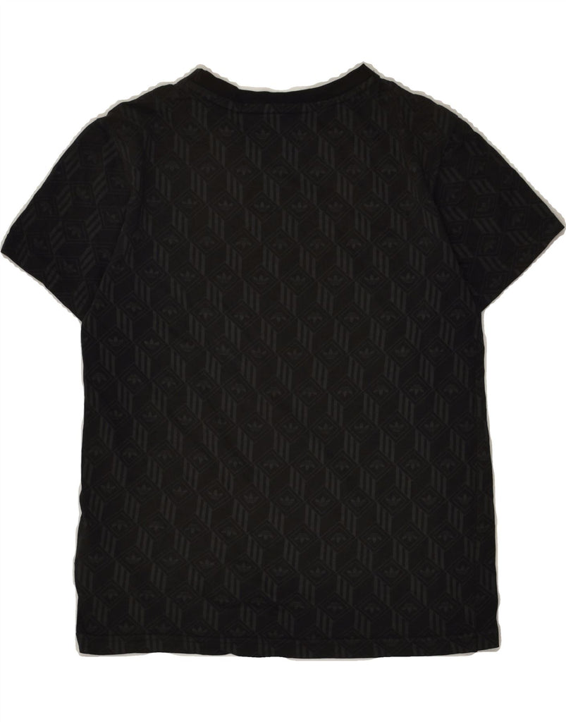 ADIDAS Boys Graphic T-Shirt Top 11-12 Years Black Geometric Cotton | Vintage Adidas | Thrift | Second-Hand Adidas | Used Clothing | Messina Hembry 