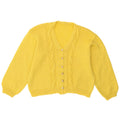 Vintage Womens Crop Cardigan Sweater UK 14 Medium Yellow