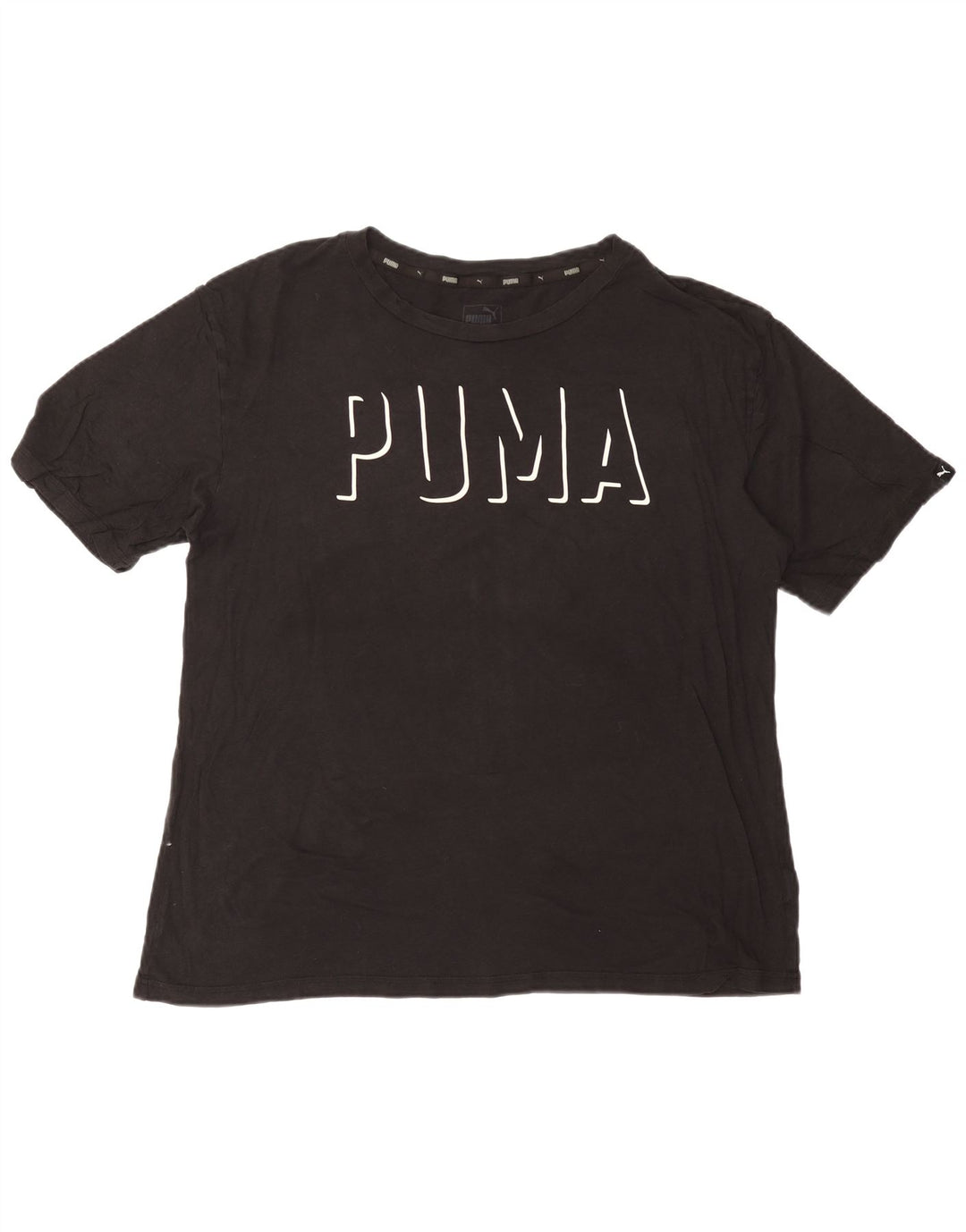 PUMA Womens Oversized Graphic T-Shirt Top UK 16 Large Black