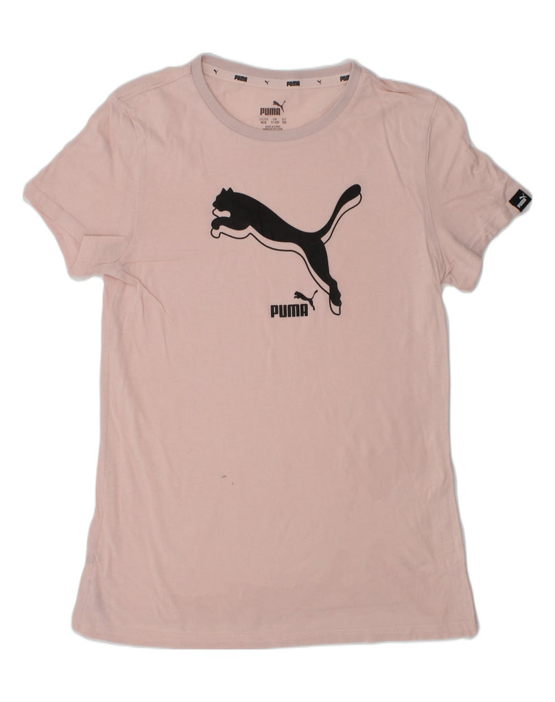 PUMA Girls Graphic T-Shirt Top 11-12 Years Pink | Vintage Puma | Thrift | Second-Hand Puma | Used Clothing | Messina Hembry 