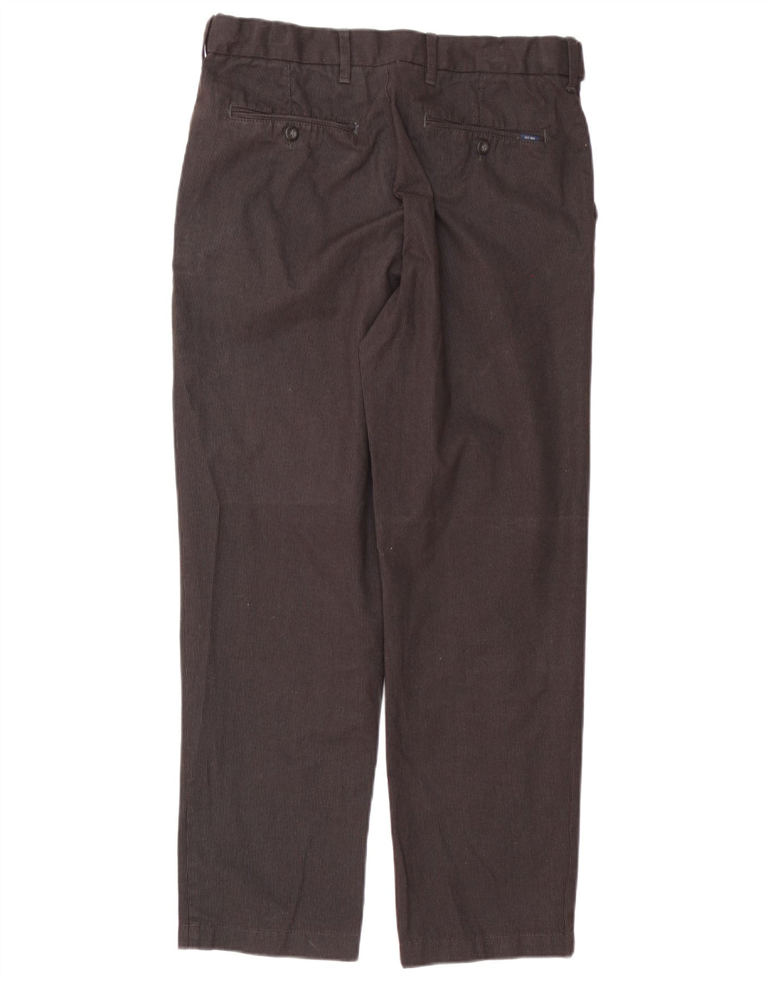 Marks & Spencer Mens Regular Suit Trousers W32 L29 Brown Pinstripe Cotton