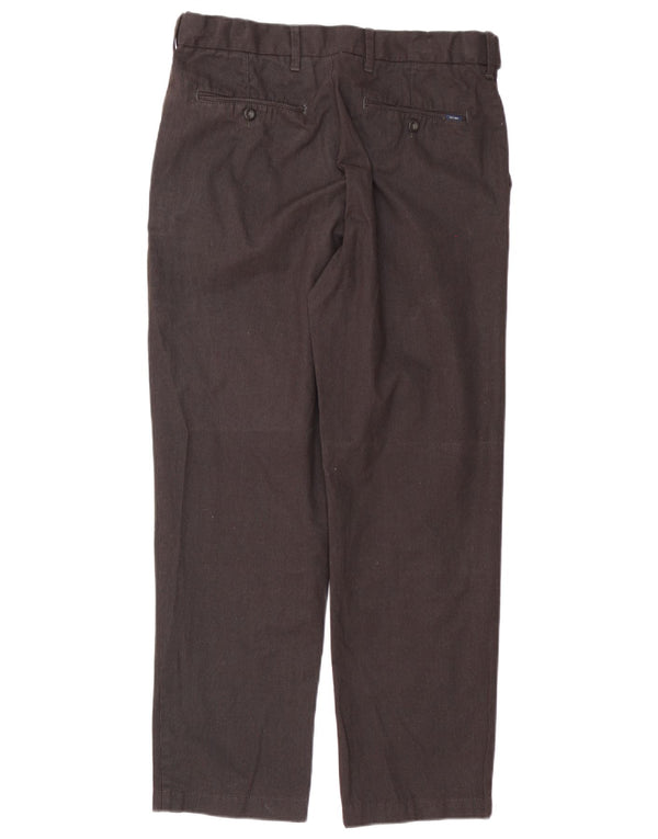Marks & Spencer Mens Regular Suit Trousers W32 L29 Brown Pinstripe Cotton
