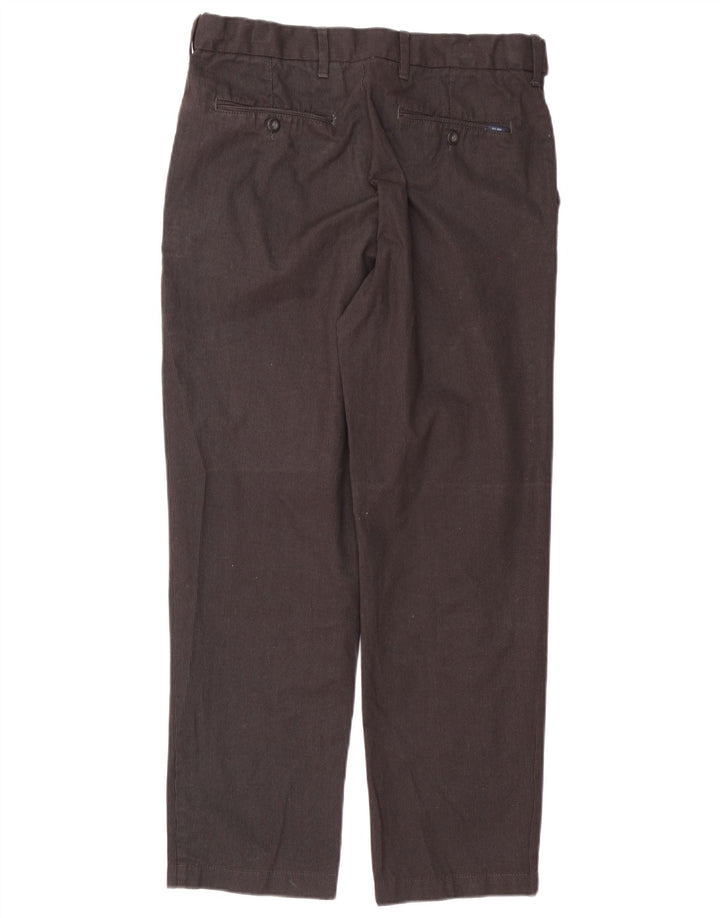 Marks & Spencer Mens Regular Suit Trousers W32 L29 Brown Pinstripe Cotton