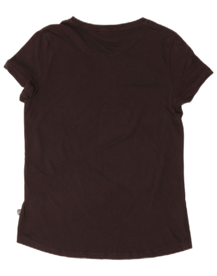 PUMA Womens Graphic T-Shirt Top UK 12 Medium Black Cotton