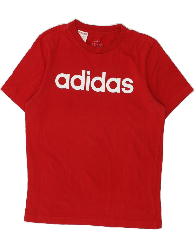 ADIDAS Boys Graphic T-Shirt Top 12-13 Years Red | Vintage Adidas | Thrift | Second-Hand Adidas | Used Clothing | Messina Hembry 