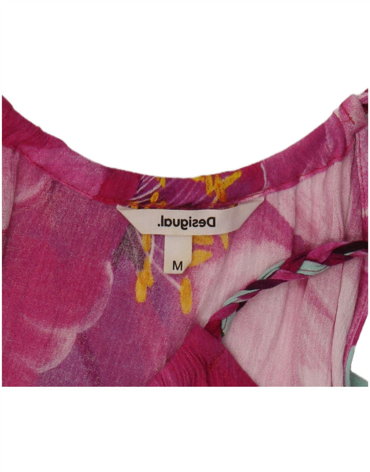 DESIGUAL Womens Asymmetric Halter Top UK 14 Medium Multicoloured Floral