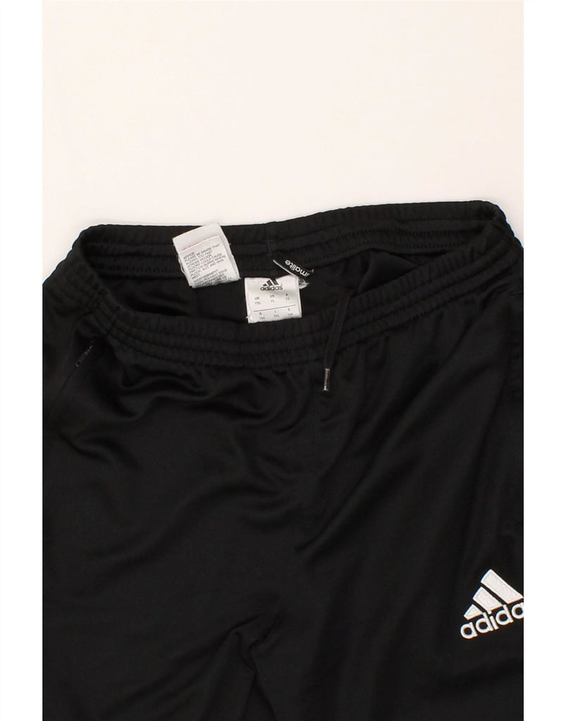 ADIDAS Boys Climalite Tracksuit Trousers 13-14 Years XL Black Polyester Vintage Adidas and Second-Hand Adidas from Messina Hembry 