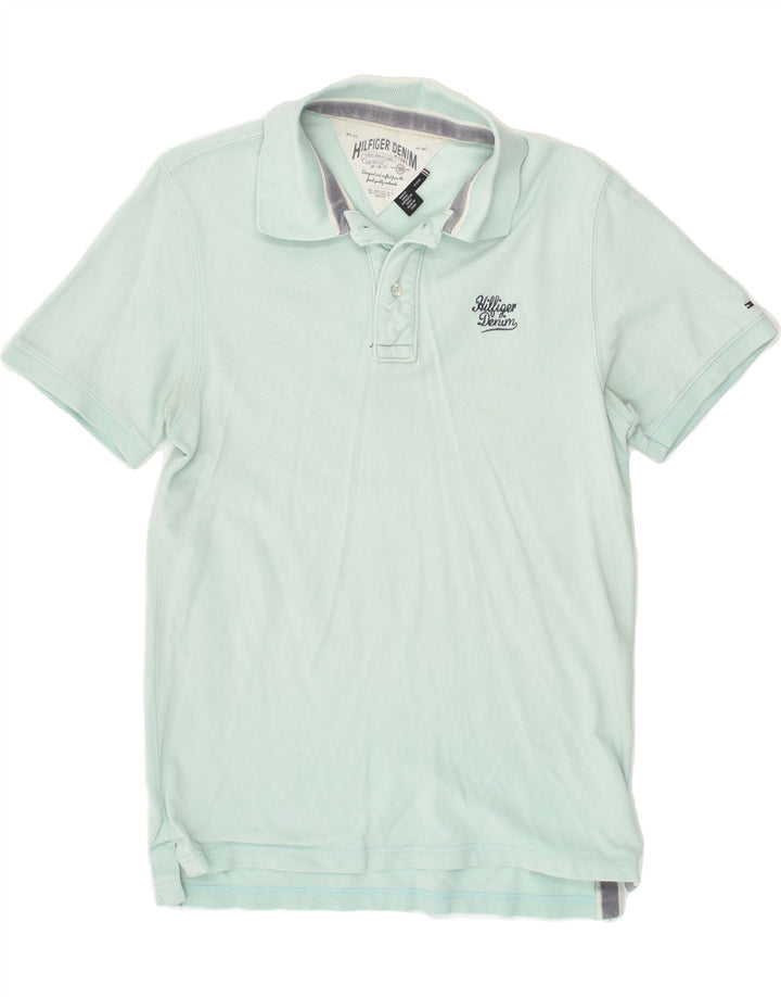 TOMMY HILFIGER Mens Polo Shirt Medium Blue Cotton | Vintage Tommy Hilfiger | Thrift | Second-Hand Tommy Hilfiger | Used Clothing | Messina Hembry 